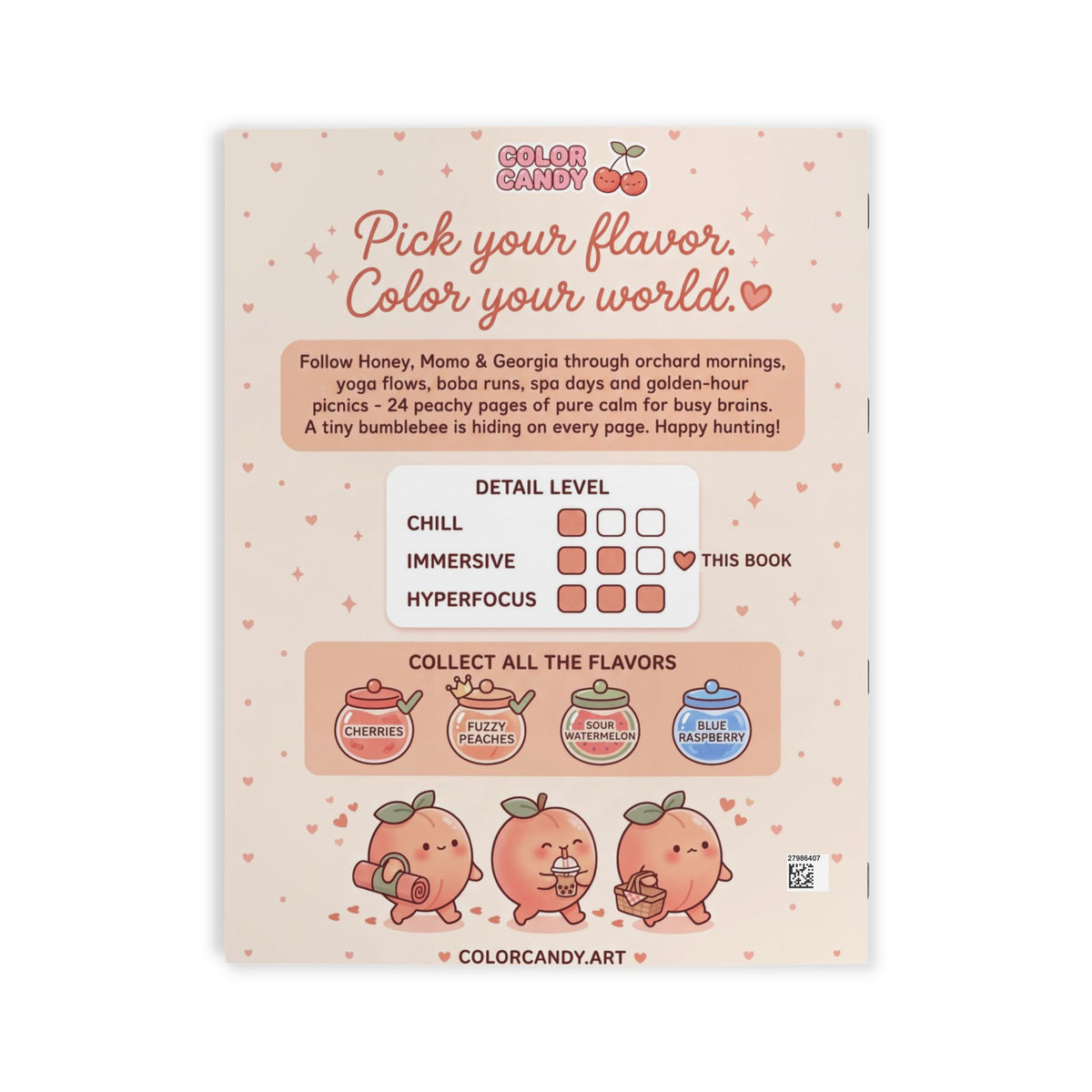 Color Candy — Fuzzy Peaches · Volume 2 — Cute Coloring Book