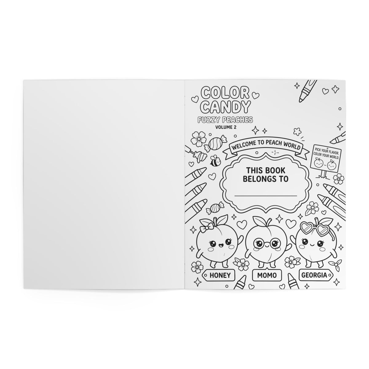 Color Candy — Fuzzy Peaches · Volume 2 — Cute Coloring Book